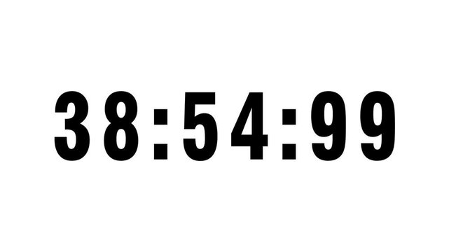 39 hour countdown timer black numbers white background 39 clock hours minutes seconds