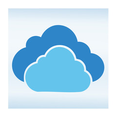 Fototapeta premium Flat design blue cloud vector icon