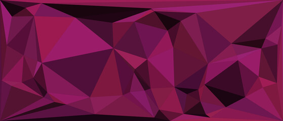Obraz premium PrintAbstract Low Poly Geometric Background with Magenta, Purple, and Burgundy Triangles