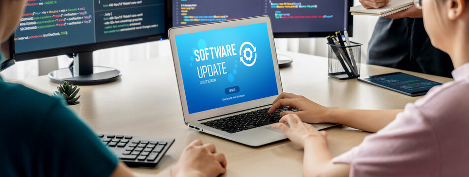 Software update on computer for brisk version of device software upgrade