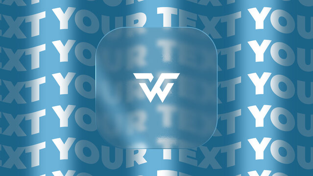 Liquid Glass Logo Reveal | Frosted App Icon Intro with Typography Wave Background
