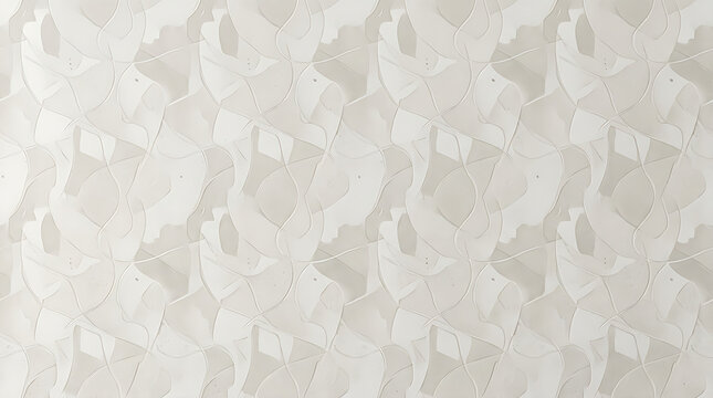 White 3D Abstract Geometric Pattern With Flowing Organic Shapes