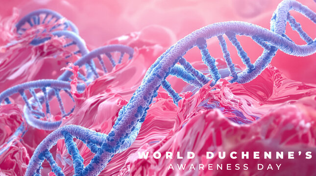 World Duchenne Awareness Day Concept Image, featuring muscular dystrophy awareness, patient support, and medical research.
