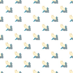 Naklejka premium Pegasus creatures forming a repeating pattern on a white background