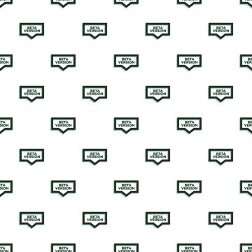 Repeating beta version icons forming a seamless background for technology concepts