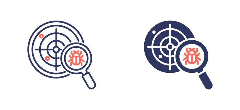 Vulnerability Scan Line Glyph dual color style collection