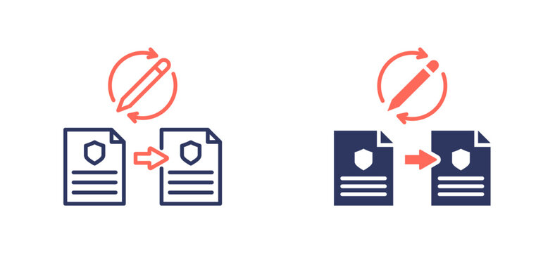 Policy Update Line Glyph dual color style collection
