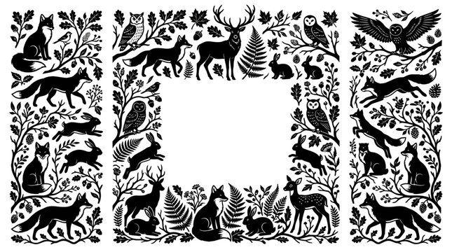Black and white animal border frame.