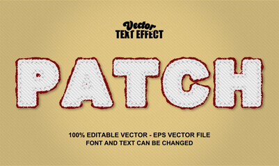Embroidered Twill Patches Text Effect– Editable Vector © furan