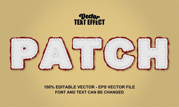 Embroidered Twill Patches Text Effect&ndash; Editable Vector