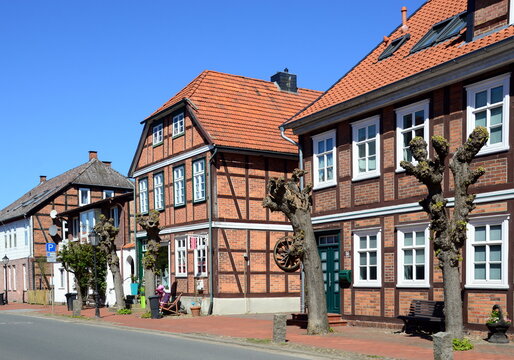 Historical Buildings in the Old Town of Gartow, Lower Saxony