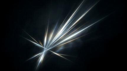 Obraz premium Radiant Light Burst With Sharp Beams On Black
