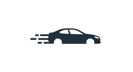 Fototapeta premium Black Car Speeding on Highway Road.