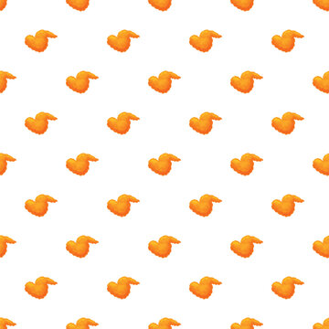Crispy fried chicken wings forming a seamless pattern on white background