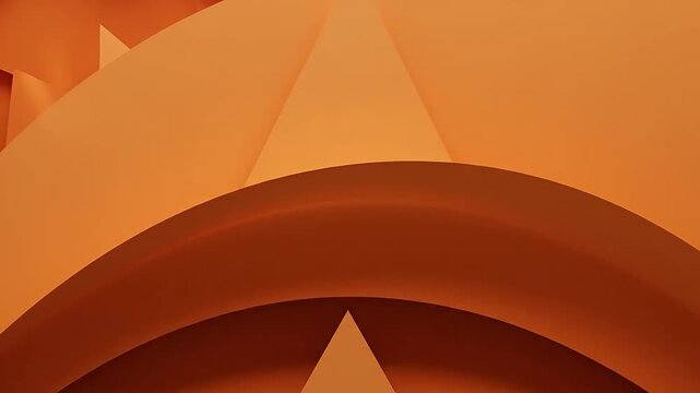 Abstract orange geometric shapes create a modern 3D background
