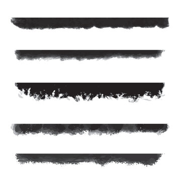 Black and white grunge banner set with textured borders and vin
