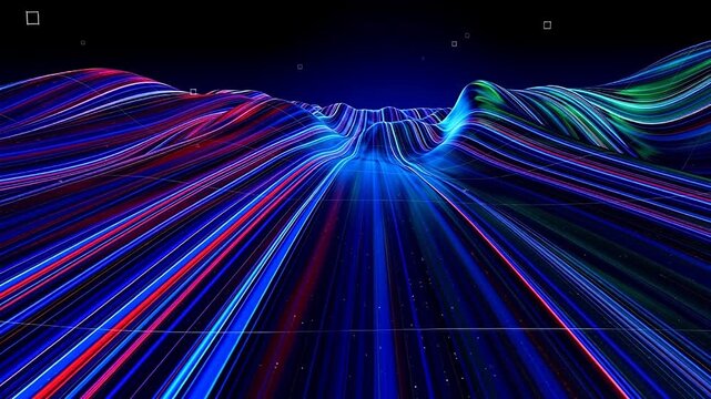 Colorful abstract light wave patterns