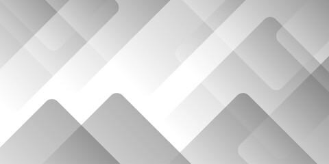 Obraz premium Modern Abstract white background design with layers of textured white transparent material in triangle and squares shapes. White color technology concept geometric line vector background.