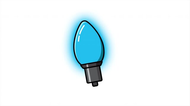 Modern bulb animation. Colorful light bulb. Colorful light for decoration. Cartoon light bulb. Holiday ornaments. 4K animation