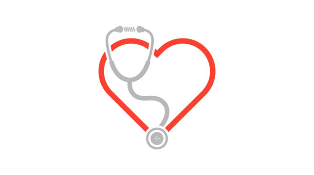 Stethoscope forms heart shape symbolizing healthcare