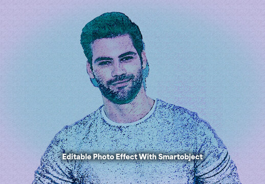 Retro Noise Photo Effect Template