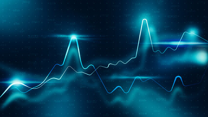 Plakat Stock exchange trading chart shows data trends in financial markets