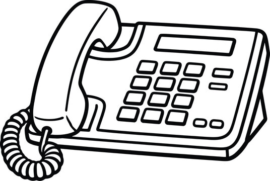 Old style corded telephone with numeric keypad and handset