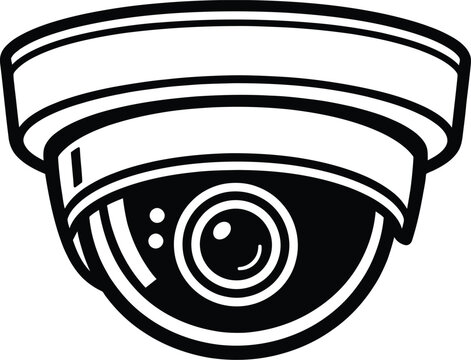 Security camera icon with transparent background for digital design use