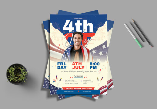 4th of July Independence Day Celebration Flyer Layout