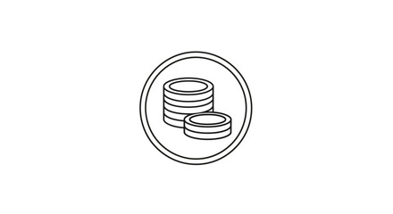 Coins Stacked in a Circle Icon. © Jajan