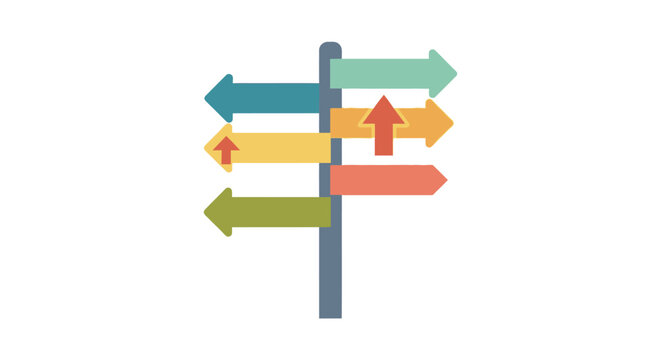 Colorful Directional Sign Post Arrows.
