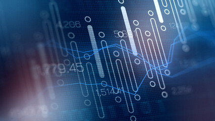 Naklejka na ściany i meble Traders analyze stock market charts and graphs to make informed decisions and predictions