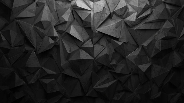 Dark 3D Abstract Geometric Low Poly Rock Texture Background