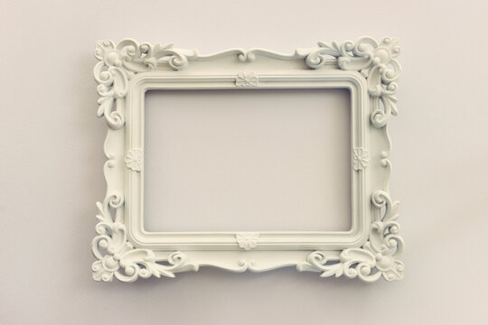 White frame on textured paper background