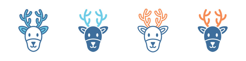 Reindeer Icon Set Multiple Style Collection © abimanyu