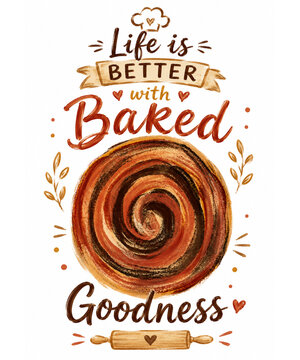 Cinnamon roll pastry and baked goodness quote for bakery