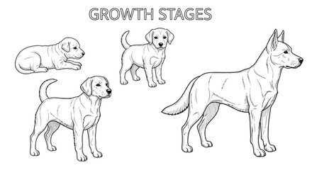 Obraz premium Dogs in Different Growth Stages.