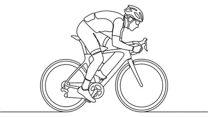 Fototapeta premium Professional Racing Cyclist One Line Vector SVG Illustration