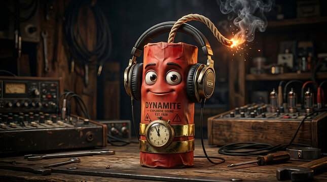 Old gas mask on a vintage fire engine with industrial metal equipment