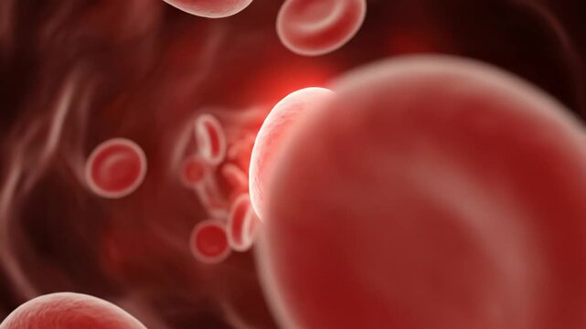Microscopic view of red blood cells affected by iron deficiency anemia, a serious human blood disorder, depicting cellular pathology and medical condition
