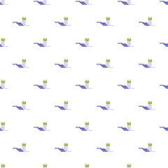 Fototapeta premium Potted plant on a shelf with shadow creating a seamless pattern on white background
