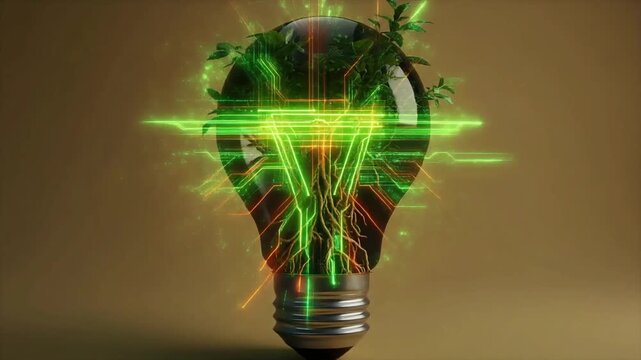 Glowing lightbulb innovation concept resting on stack of books with magical particles rising in dark library background motion footage