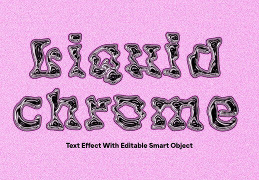 Liquid Chrome Text Effect Template