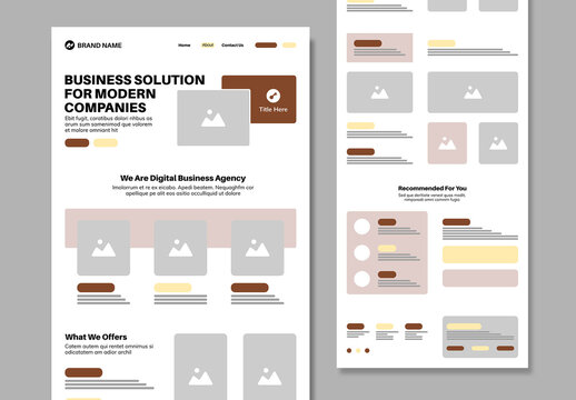 Modern Website Wireframe Template Layout