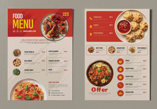 Restaurant Menu Template Layout