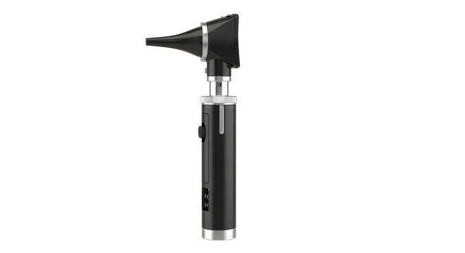 Black otoscope medical instrument for ear examination
