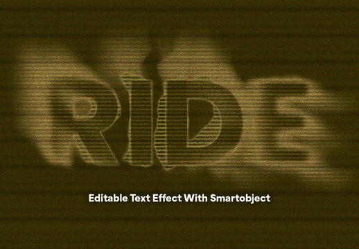 Retro Glitch Screen Text Effect Template