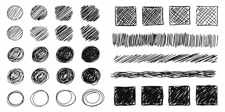 Hand Drawn Scribbles And Sketch Elements On White Background