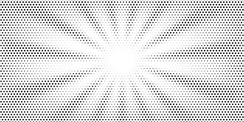 Halftone gradient sun rays pattern. Abstract halftone color dots background. Red pop art, comic small dots. star rays halftone poster. shine, explosion © badrut