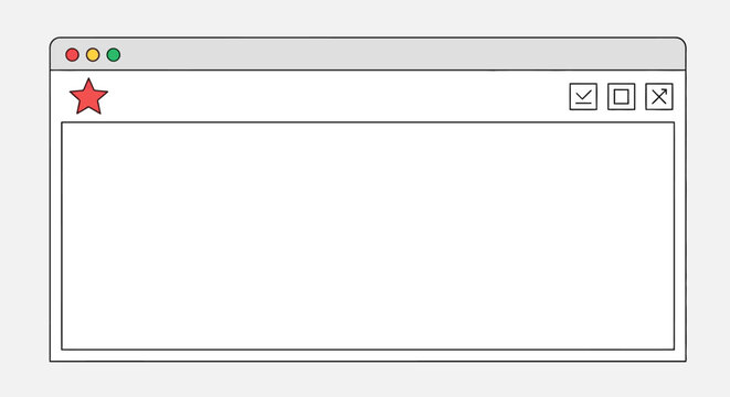Browser window with red star icon.